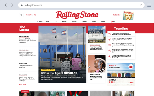 Rolling Stone home page.