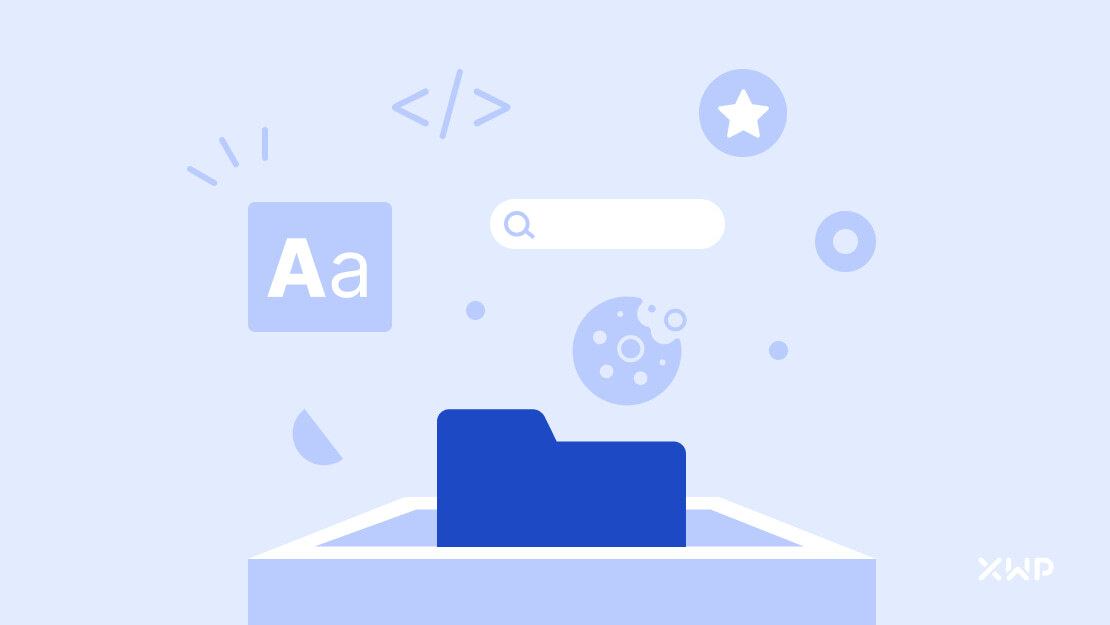 A file surroudned by icons that represent some of the ways we can mitigate the effects of the cookie deprecation. A cookie icon, a code snippet, a typography icon, and a favorite icon.