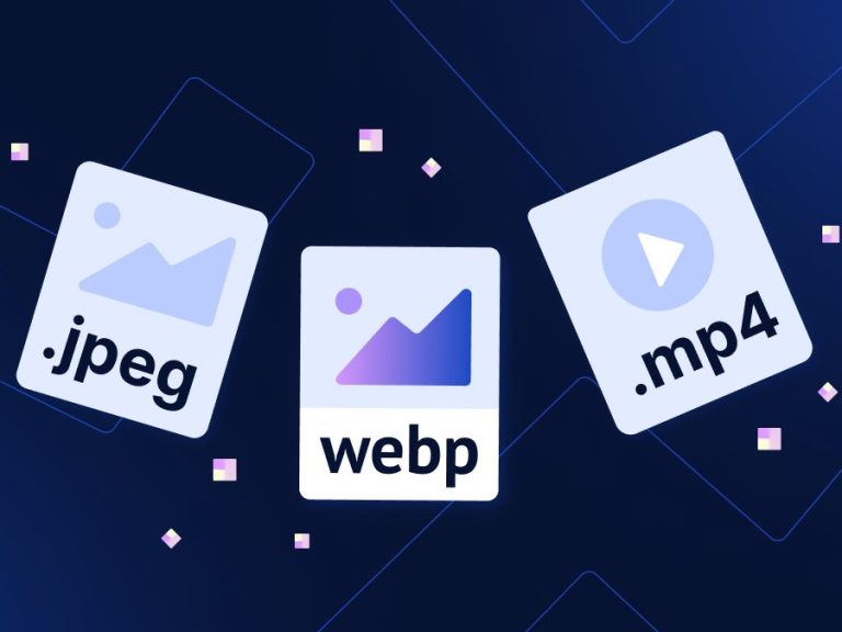 icons for .jpeg, .webp and .mp4, three popular visual file formats.