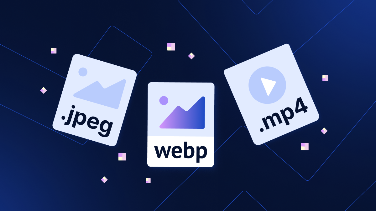icons for .jpeg, .webp and .mp4, three popular visual file formats.