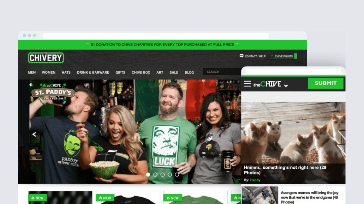 Mobile and Desktop Preview of Chive Media's Website