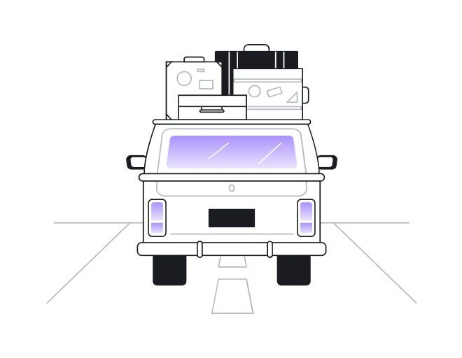 Car with suitcases illustration