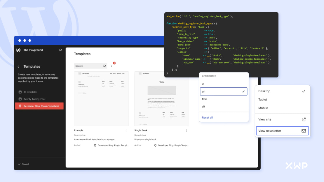 Image showing the Developer settings in WordPress.